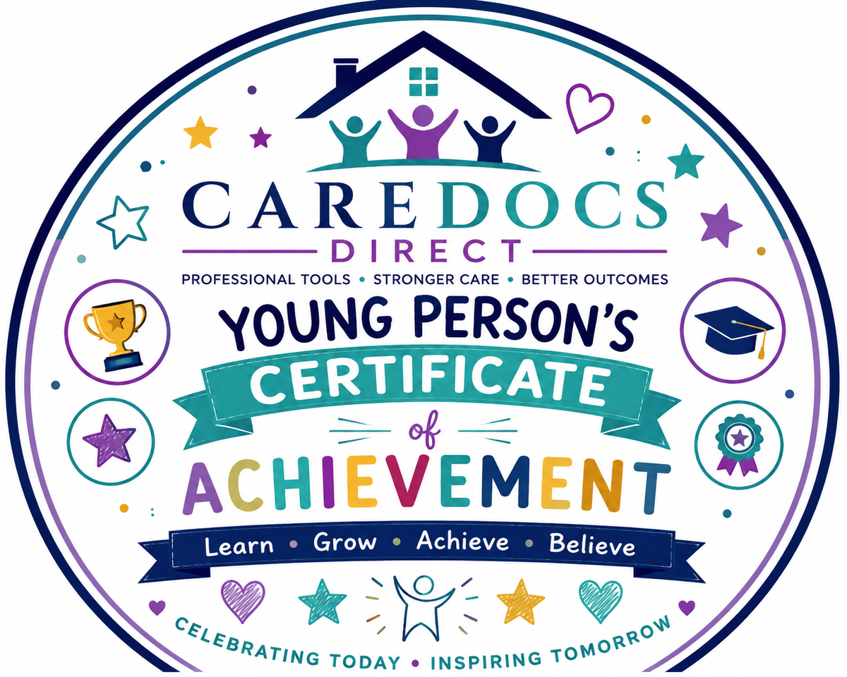 Young Persons Certificate of Achievement/Editable Children's Residential Care Template